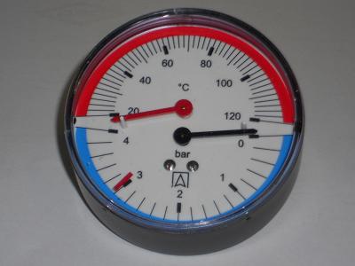 Thermo-manometer axiaal